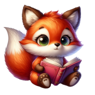 Cute Fox Reading Book Sublimation  (4)