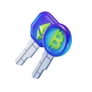 Digital key Cryptocurrency 3D Icons