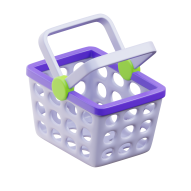 E COMMERCE 3D Illustration Icon Shopping Basket