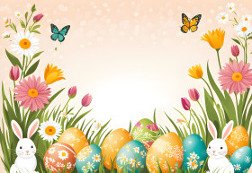 easter illustration with easter eggs easter