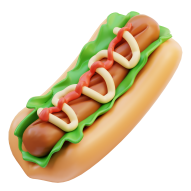 Fast Food 3D Illustration Hot Dog