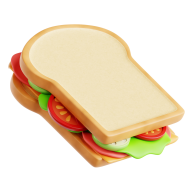 Fast Food 3D Illustration Sandwich Illustration