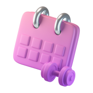 Fitness Gym 3D Icon Calendar 1