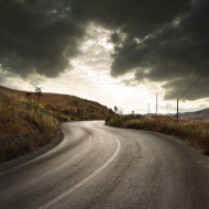 Country Road In Sunset