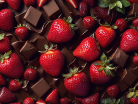 fresh strawberries chocolate generative ai