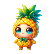 Funny Fruit Clipart Illustration Pineapple Character