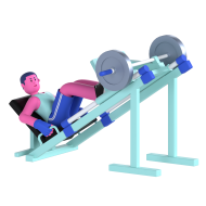 Gym and Fitness Boy 3D Illustration Leg press