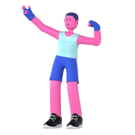 Gym and Fitness Boy 3D Illustration Muscle pose