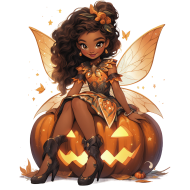 Halloween Angel Doll Fairy Girl Watercolor Clipart (11)