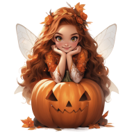 Halloween Angel Doll Fairy Girl Watercolor Clipart (26)