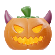 Halloween Fall 3D Illustration Demon Pumpkin