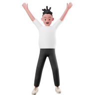 Jumping 2 3D Male Character Pose Illustration Style 1