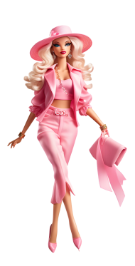 Pink Fashion Woman Doll Mascotes Character Illustration (16)