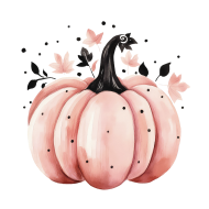 Pink Halloween Watercolor Clipart Illustration (26)