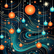 Psychedelic Tinsel Wonderland Background Illustration (3)