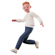 Running 2 3D Male Character Pose Illustration Style