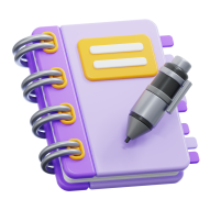 School Education 3D Illustration Icon notebook