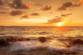 Tropical sunset in the sea. Thailand