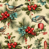 Seamless Vintage Christmas pattern (1)