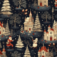 Seamless Vintage Christmas pattern (4)