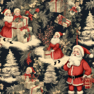 Seamless Vintage Christmas pattern (9)