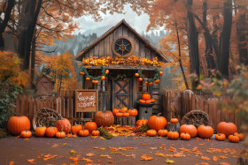 Halloween sign that says welcome pumpkins front