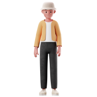 Standing 3D Male Character Pose Illustration Style 5