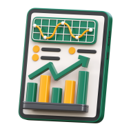 Stock Market 3D Icon Mobile Analysis