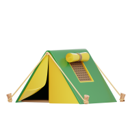 Traveler Camping Hiking 3D Illustration Tent