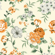 vintage flower seamless vector pattern on