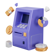 Wealthy Business Finance 3d Illustration Icon Atm Machine