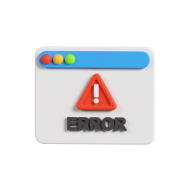 Website Application UI UX 3D Icon Error